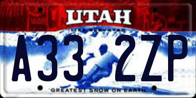UT license plate A332ZP