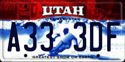 UT license plate A333DF