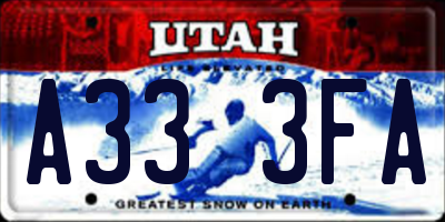 UT license plate A333FA