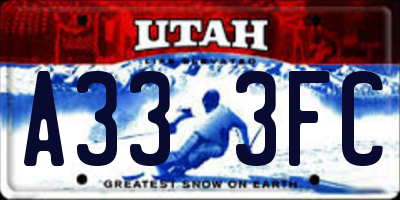 UT license plate A333FC
