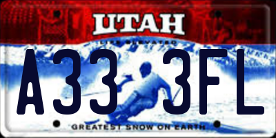 UT license plate A333FL