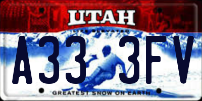 UT license plate A333FV