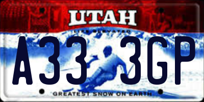 UT license plate A333GP