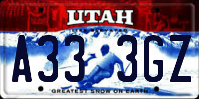 UT license plate A333GZ