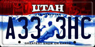 UT license plate A333HC