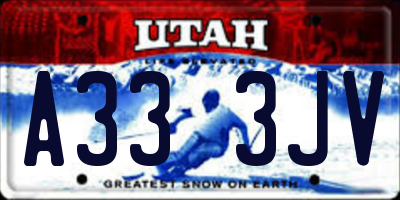 UT license plate A333JV