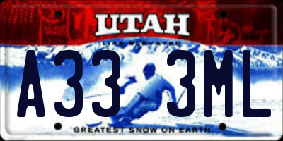 UT license plate A333ML
