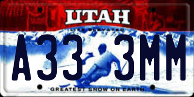 UT license plate A333MM