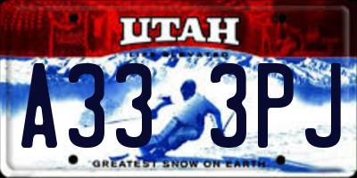 UT license plate A333PJ