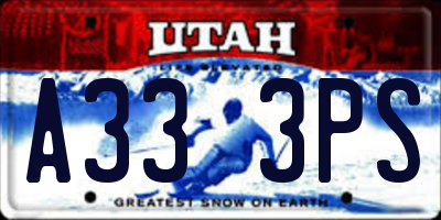 UT license plate A333PS