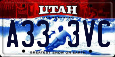 UT license plate A333VC