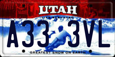 UT license plate A333VL