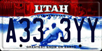 UT license plate A333YY