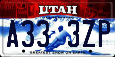 UT license plate A333ZP