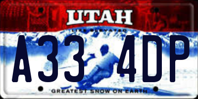 UT license plate A334DP