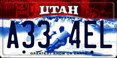 UT license plate A334EL