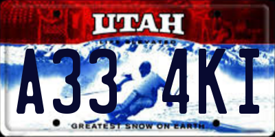 UT license plate A334KI