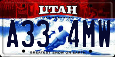 UT license plate A334MW