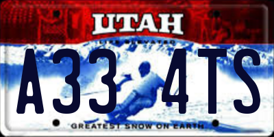 UT license plate A334TS