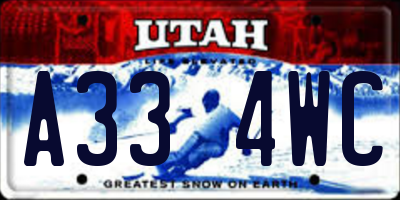 UT license plate A334WC