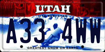 UT license plate A334WW