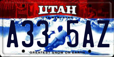 UT license plate A335AZ