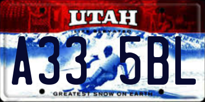 UT license plate A335BL
