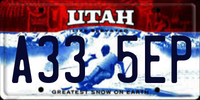 UT license plate A335EP