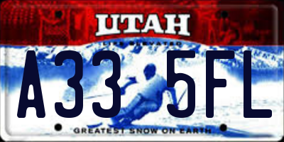 UT license plate A335FL