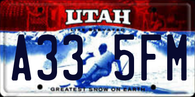 UT license plate A335FM