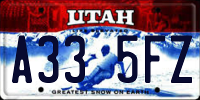 UT license plate A335FZ