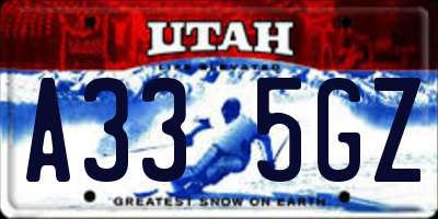 UT license plate A335GZ