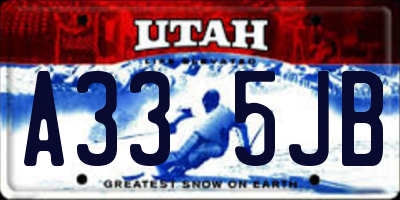 UT license plate A335JB