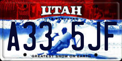 UT license plate A335JF