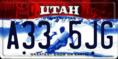 UT license plate A335JG