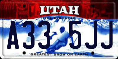 UT license plate A335JJ