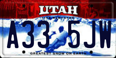 UT license plate A335JW