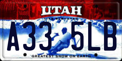 UT license plate A335LB
