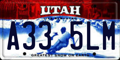 UT license plate A335LM