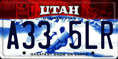 UT license plate A335LR