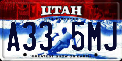 UT license plate A335MJ