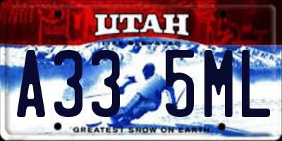UT license plate A335ML