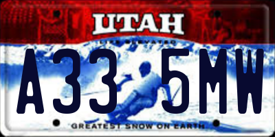 UT license plate A335MW