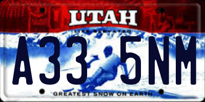UT license plate A335NM