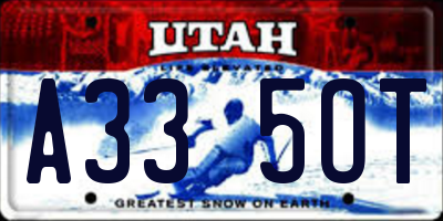 UT license plate A335OT