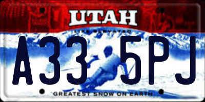 UT license plate A335PJ