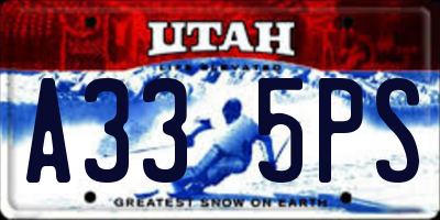 UT license plate A335PS