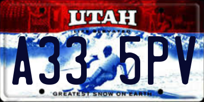 UT license plate A335PV