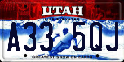 UT license plate A335QJ