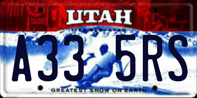 UT license plate A335RS